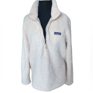 Patagonia Los Gatos women’s 1/4-zip cream fleece pullover sweater size XL